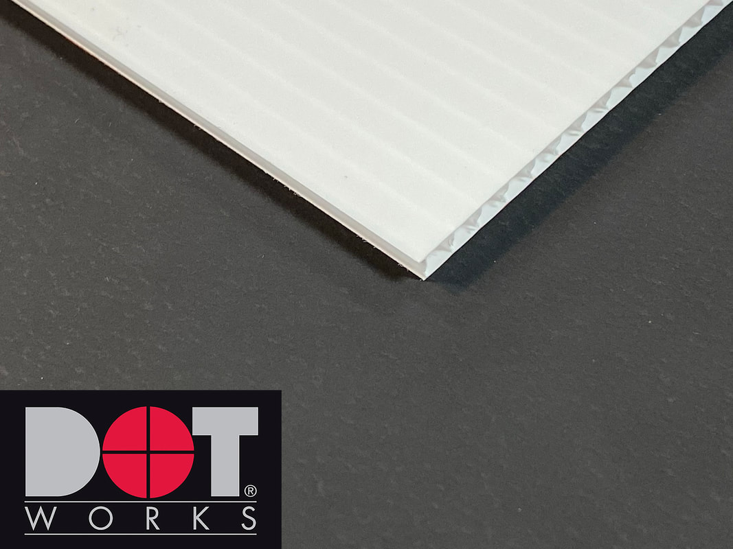 close up image DotWorks corrugated polypropylene sheets