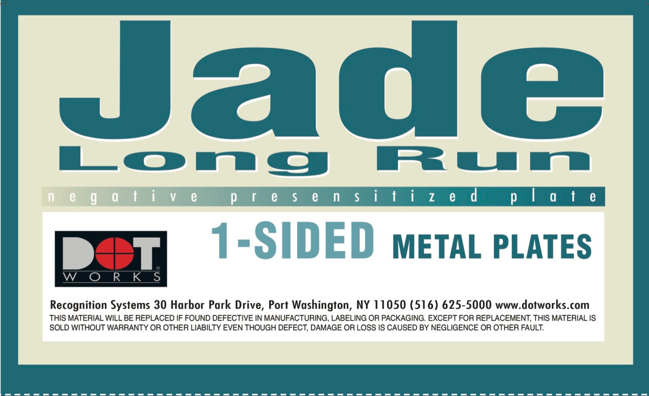 Jade Long Run negative presensitized plate label