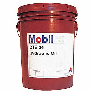 bucket of Mobil DTE 24 Hydraulic Oil