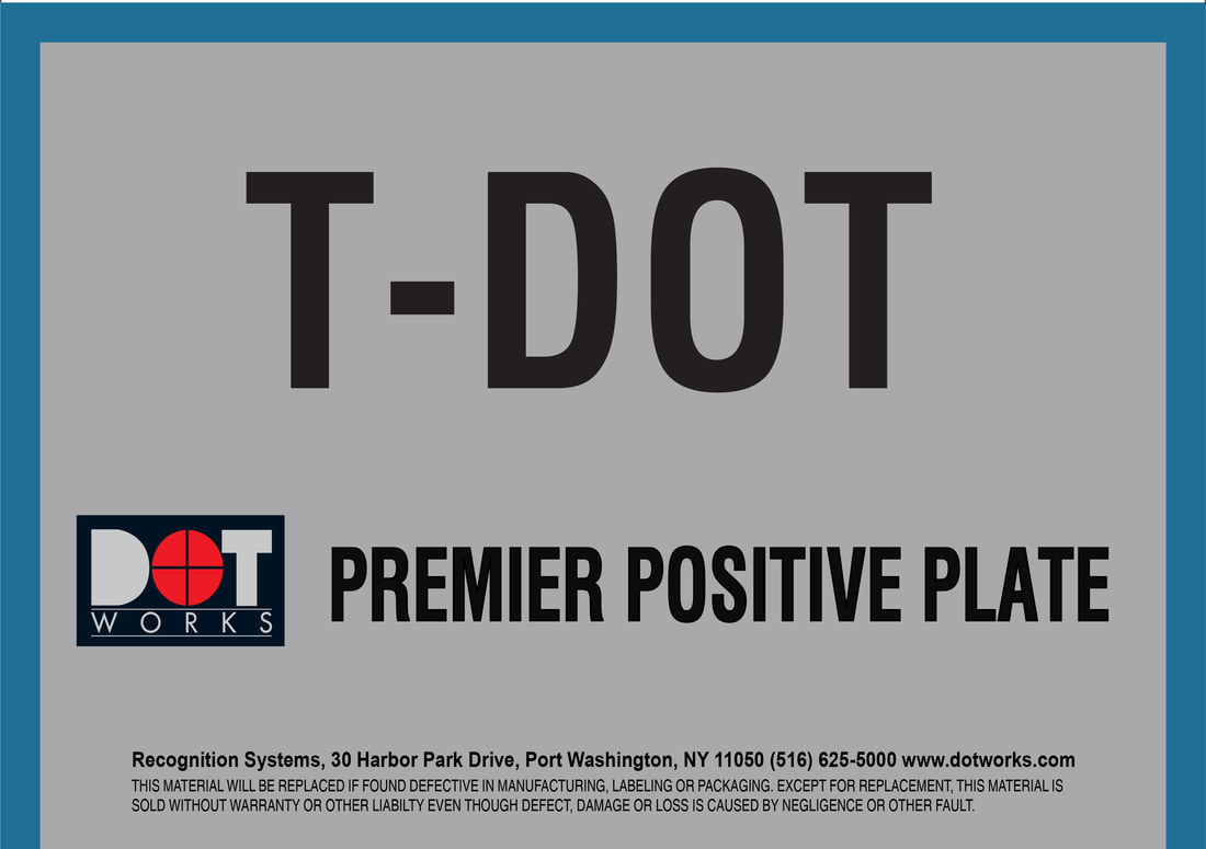 T-Dot Premier positive plate label