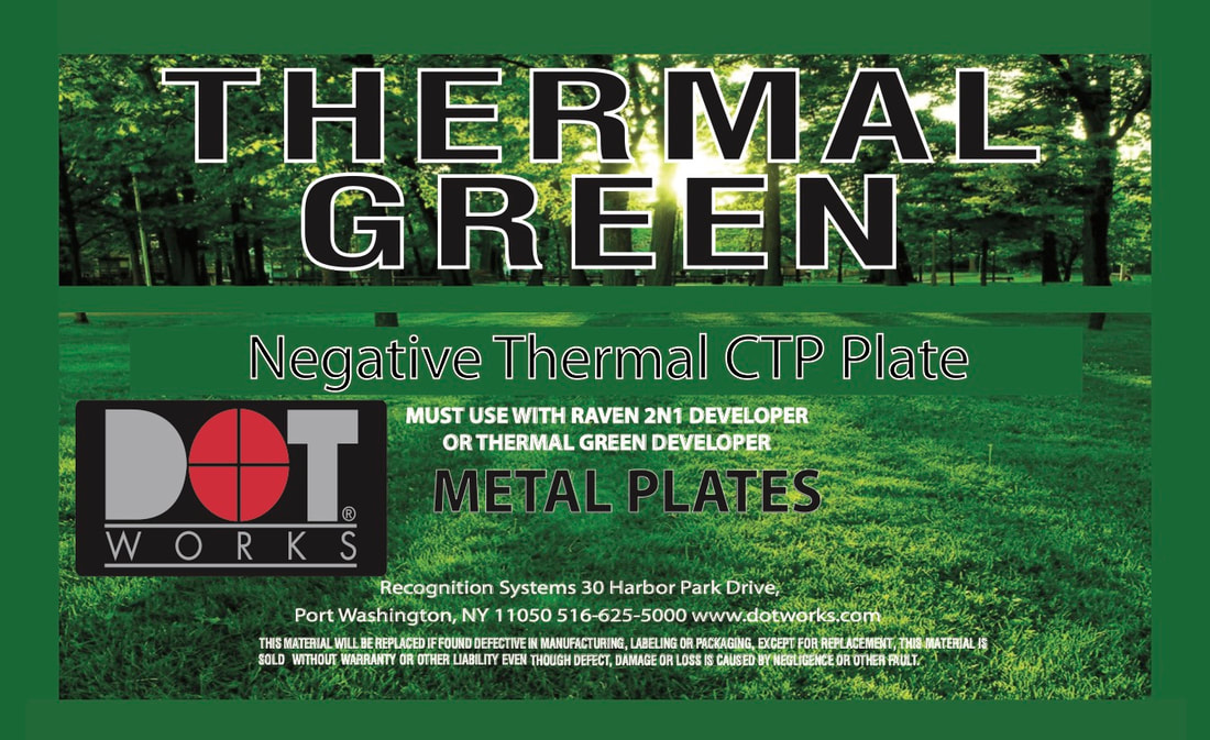 Thermal Green negative thermal CTP plate label