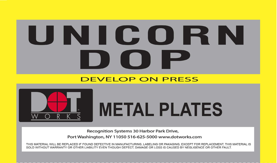 Unicorn Develop On Press metal plate label